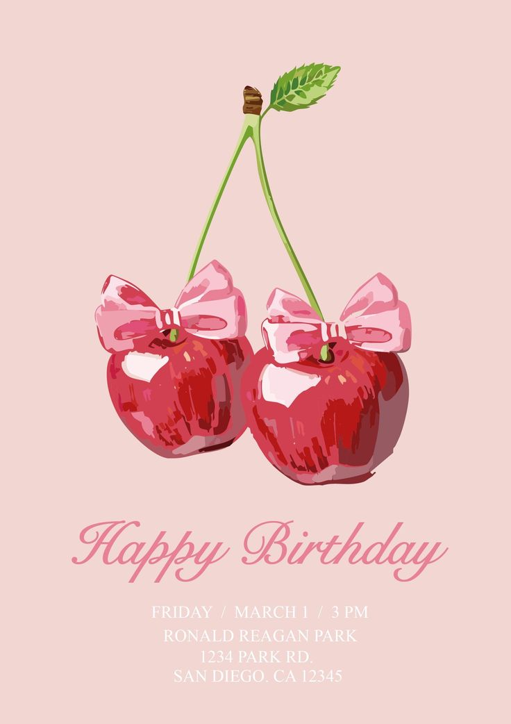 Happy Birthday digital invitation template with editable text